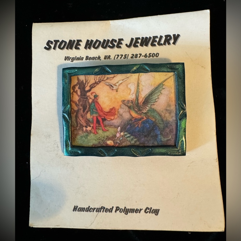 Polymer Clay Fantasy Dragon Scene by Stone House Jewelry, Virginia Beach, VA